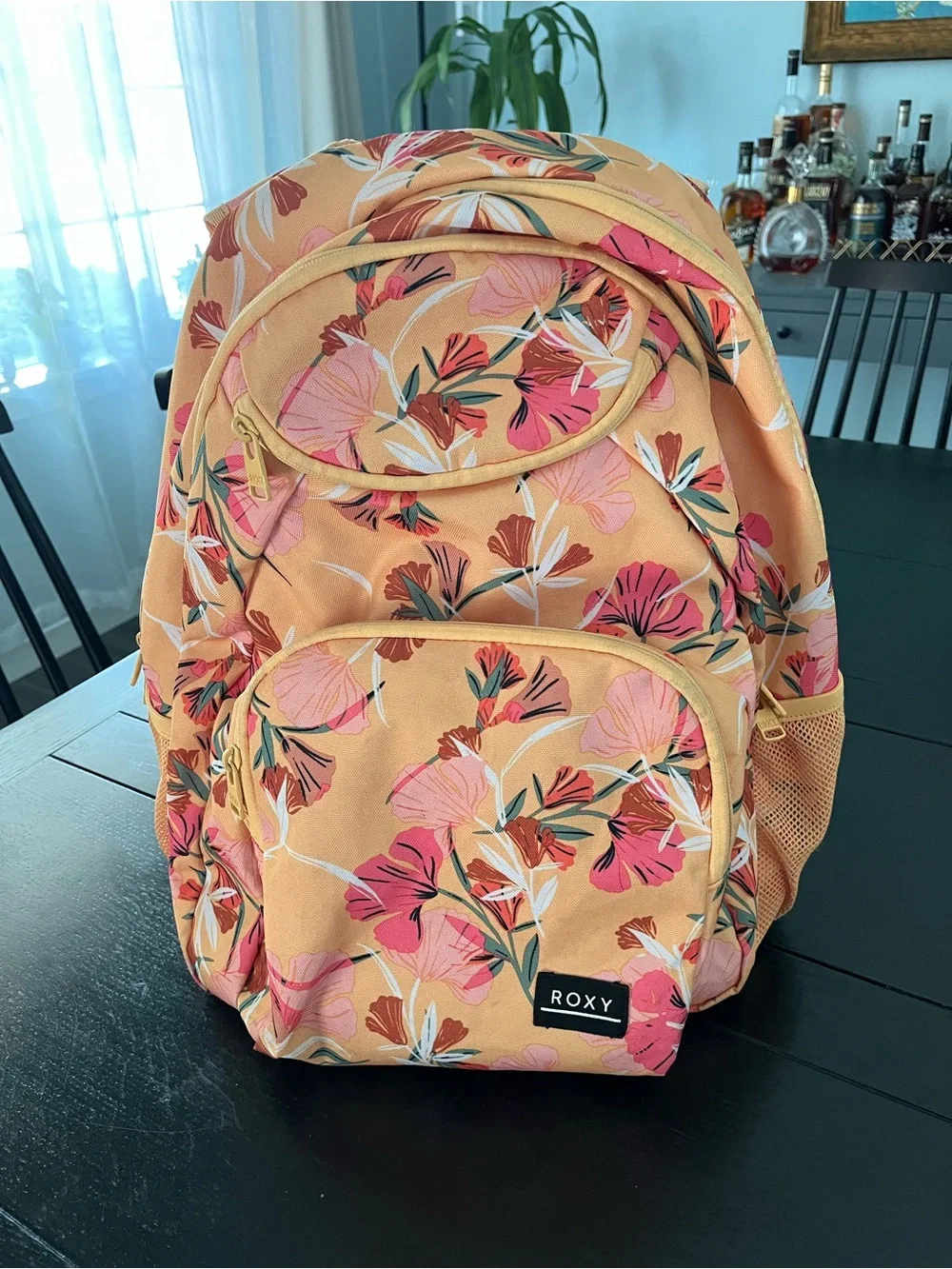 Roxy Floral Backpack in Peach and Pink